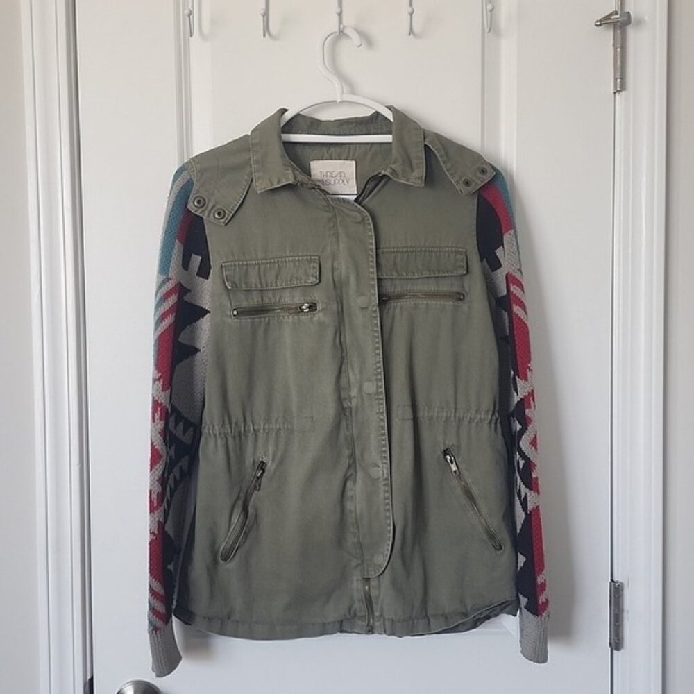 THREAD & SUPPLY military distressed jacket size small l